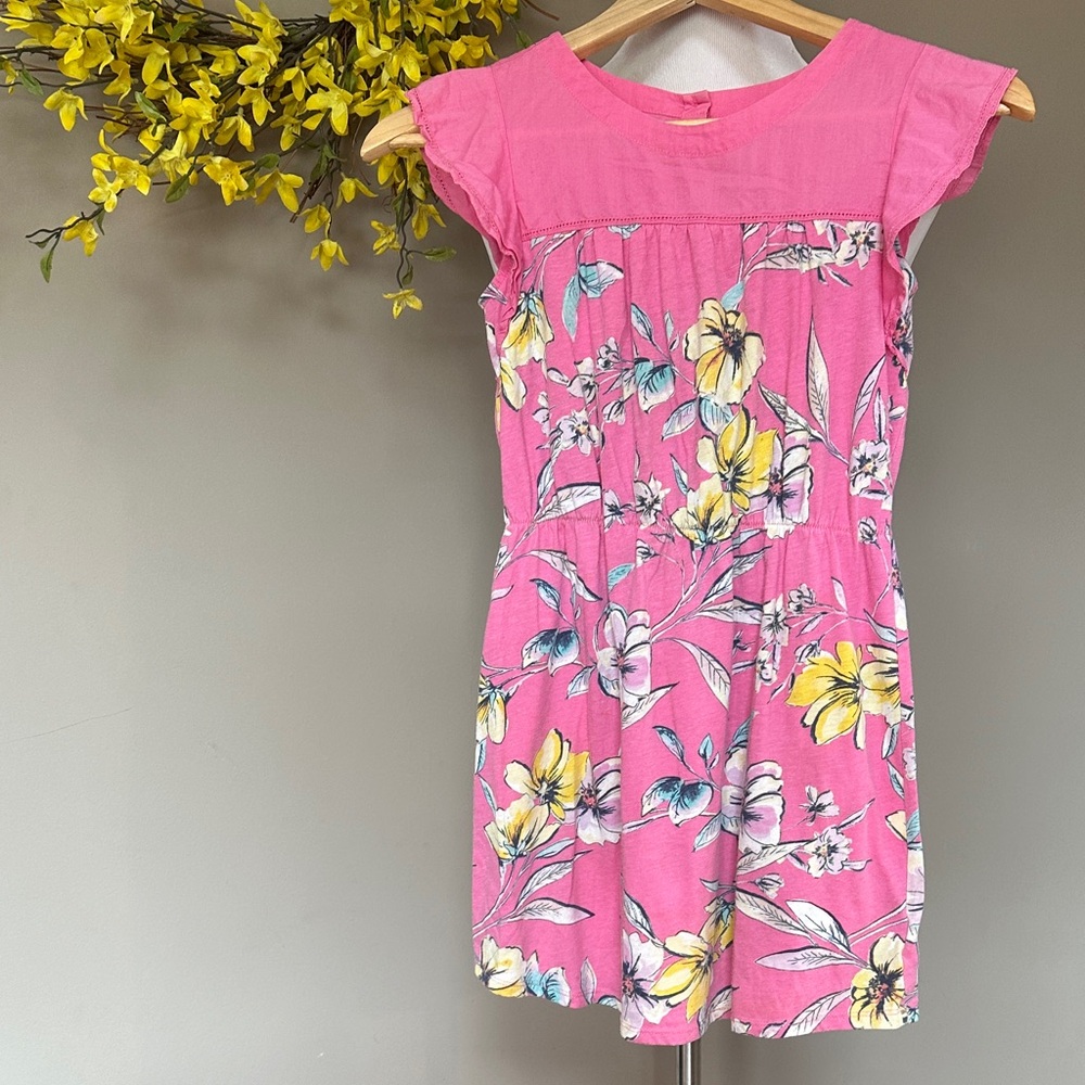 GAP Kids Pink floral dress with flowing sleeves